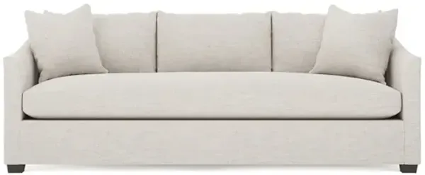 Clairmont Heathered Cream Performance Bench Cushion Sofa - 89"