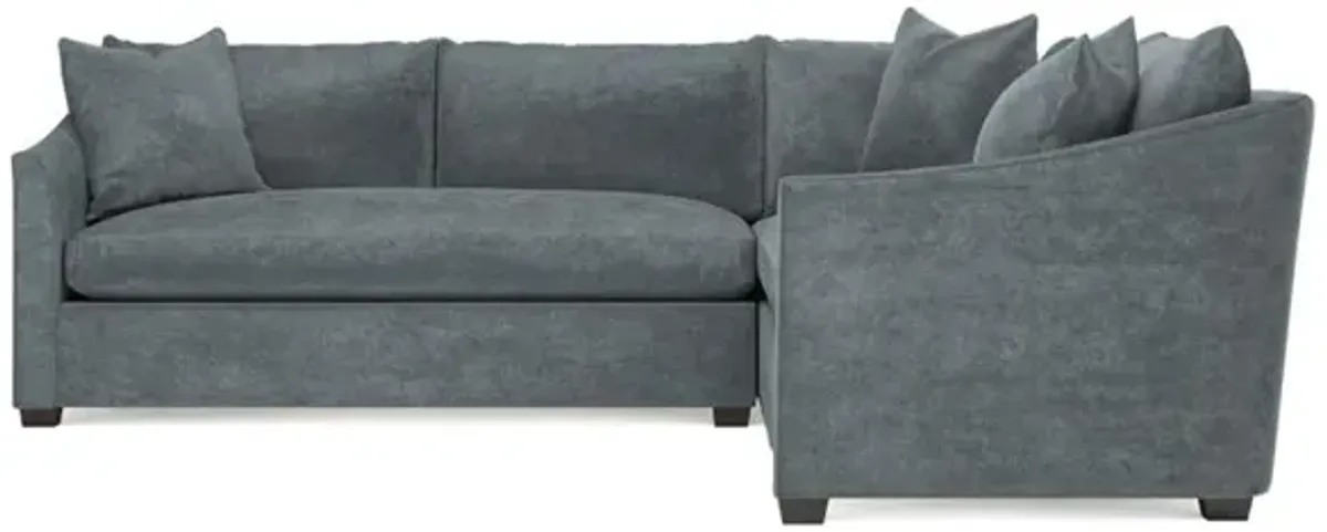 Clairmont Slate Blue Corner Sectional - Left End - 105"