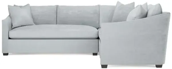 Clairmont Pale Blue Corner Sectional - Left End - 105"