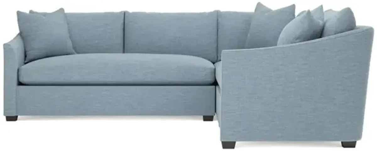Clairmont Eggshell Blue Performance Corner Sectional - Left End - 105"
