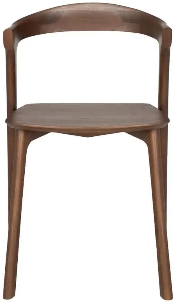 Ava Modern Classic Brown Teak Dining Chair