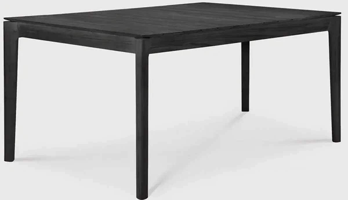 Ava Coastal Beach Black Teak Rectangular Outdoor Dining Table - 64"