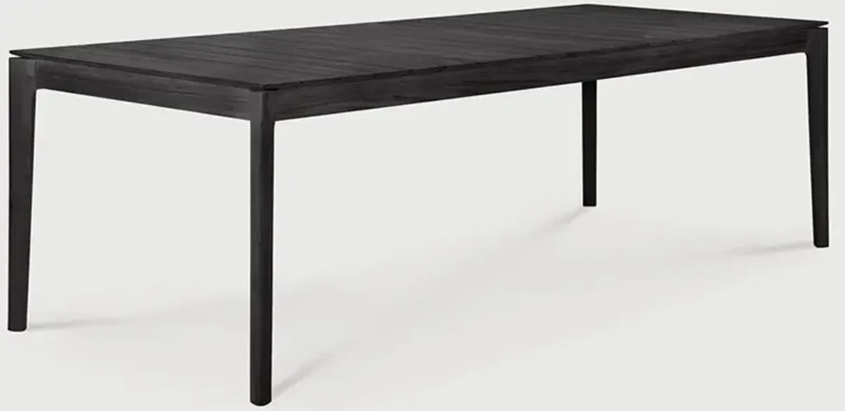 Ava Coastal Beach Black Teak Rectangular Outdoor Dining Table - 98.5"