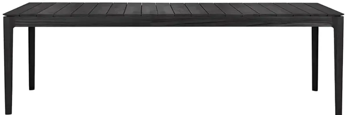 Ava Coastal Beach Black Teak Rectangular Outdoor Dining Table - 98.5"