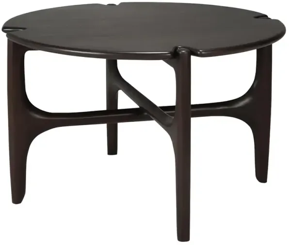 Mona Modern Classic Dark Brown Mahogany Round Coffee Table - 25.5"