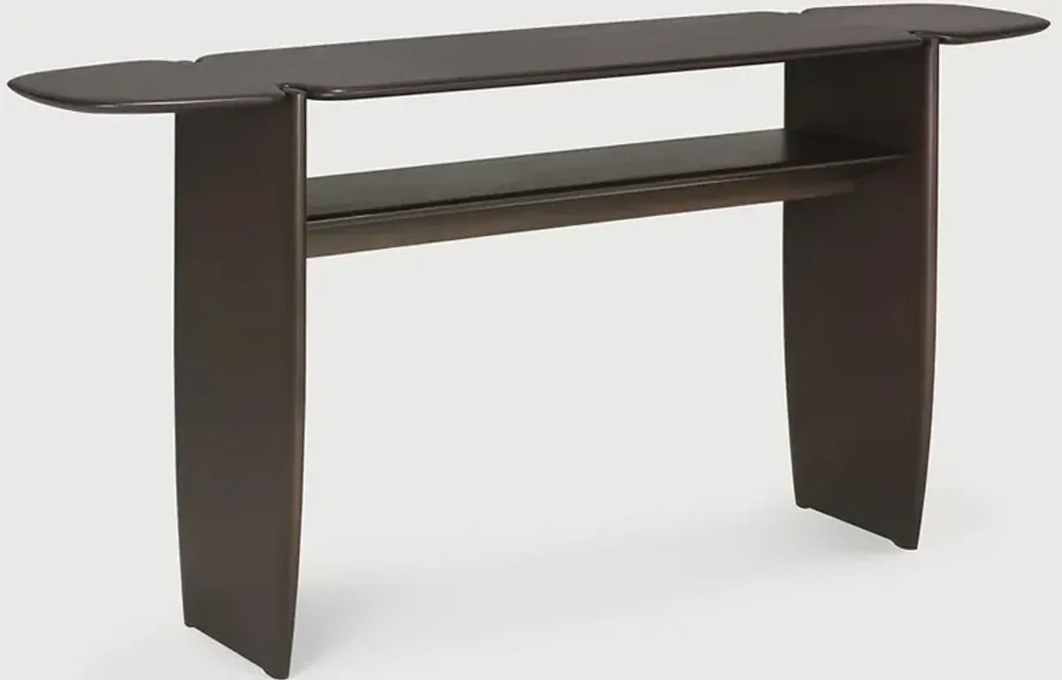 Mona Modern Classic Dark Brown Mahogany Rectangular Console Table - 63"