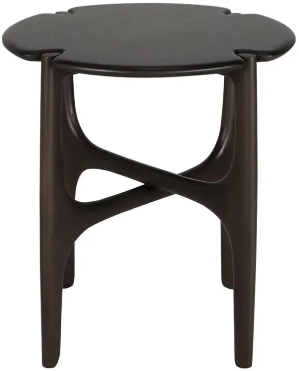 Mona Modern Classic Dark Brown Mahogany Round Side Table