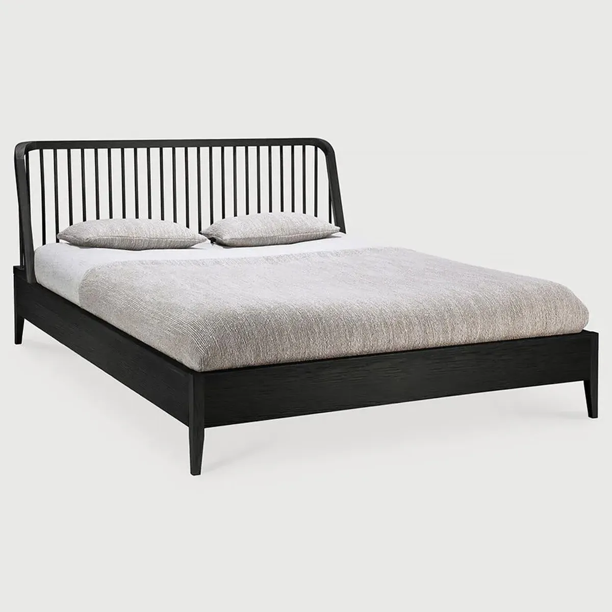 Nicole Modern Classic Black Oak Bed - Queen