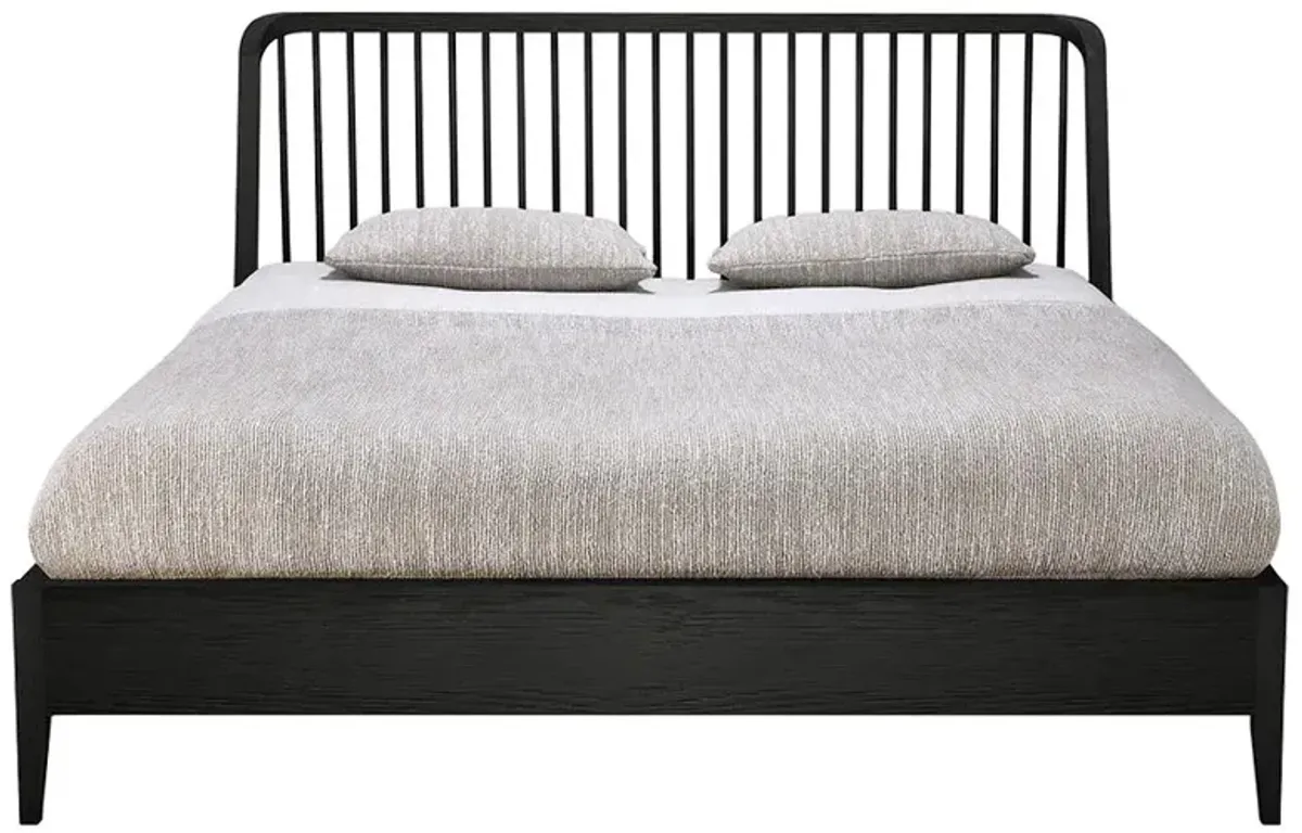 Nicole Modern Classic Black Oak Bed - Queen