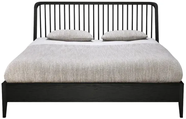 Nicole Modern Classic Black Oak Bed - Queen