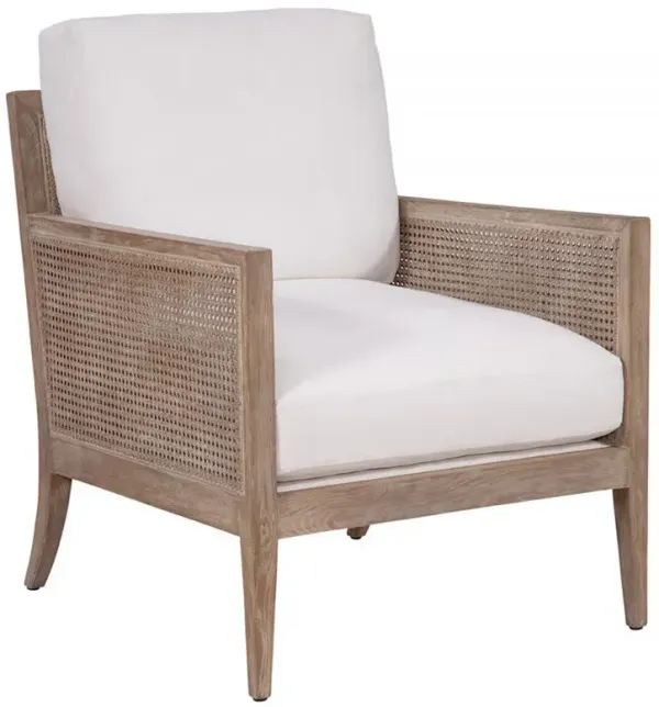 Bettina Coastal Beach White Performance Natural Grey Woven Cane Chair