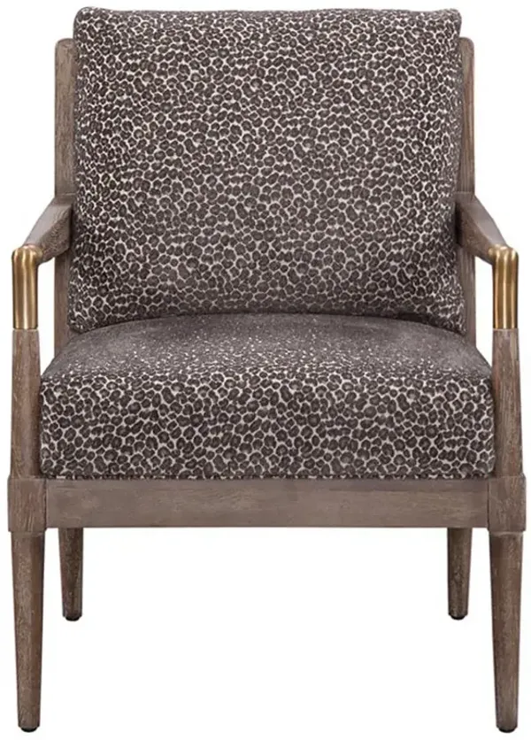 Ruby Modern Classic Brown Cheetah Oak Wood Chair