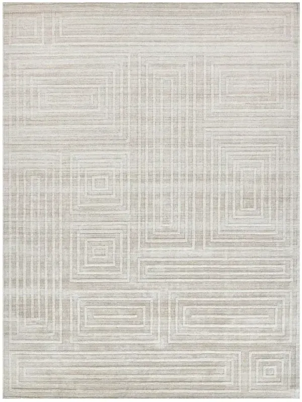 Aurora Modern Classic Beige Wool Textured Solid Rug - 10'x14'