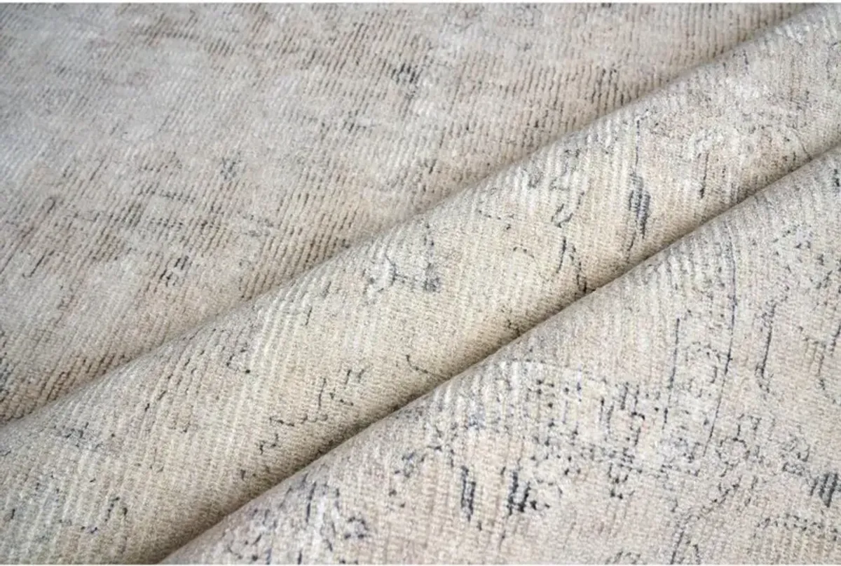Calla Global Bazaar Light Beige Wool Oushak Patterned Rug - 12'x15'