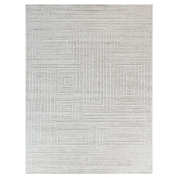Aurora Modern Classic Ivory Silk Textured Solid Rug - 14'x18'