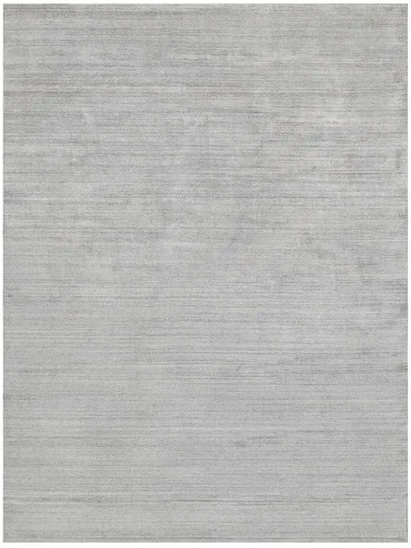 Seth Modern Light Silver Wool Bamboo Silk Solid Rug - 6'x9'