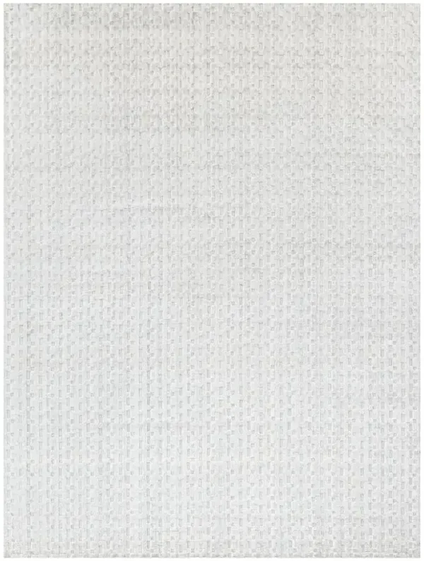 Alea Modern Ivory Silk Textured Solid Rug - Sample