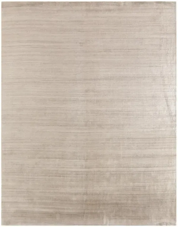 Seth Modern Dark Tan Wool Bamboo Silk Solid Rug - Sample