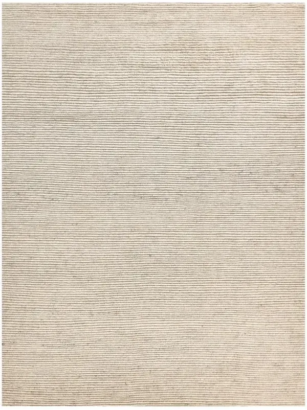 Simon Modern Classic Beige Wool Textured Solid Hand Knotted Rug - Sample