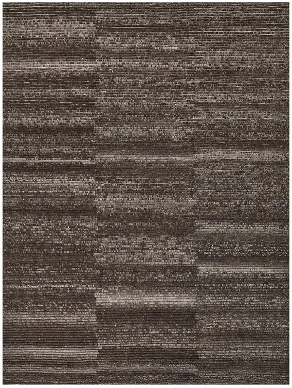 Simon Modern Charcoal Wool Textured Solid Hand Knotted Rug - Sample