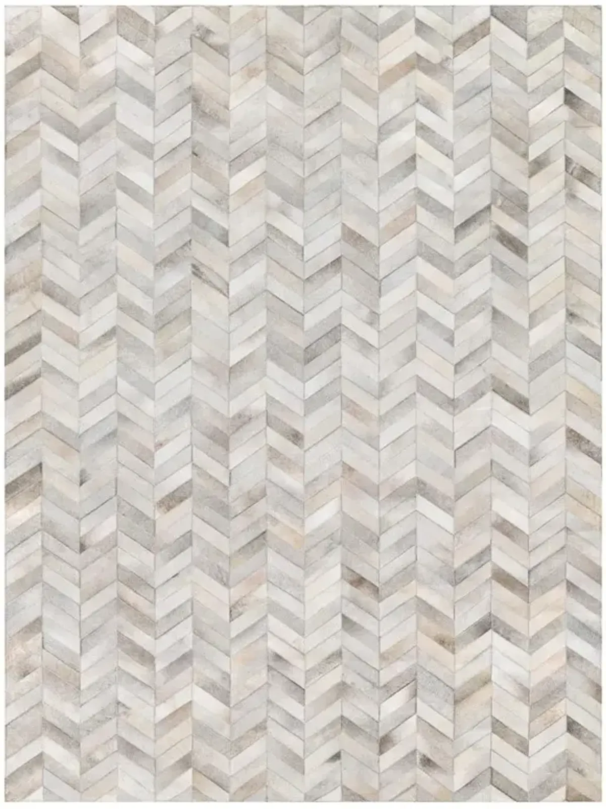 Lucas Modern Classic Silver Hide Chevron Patterned Rug - Sample