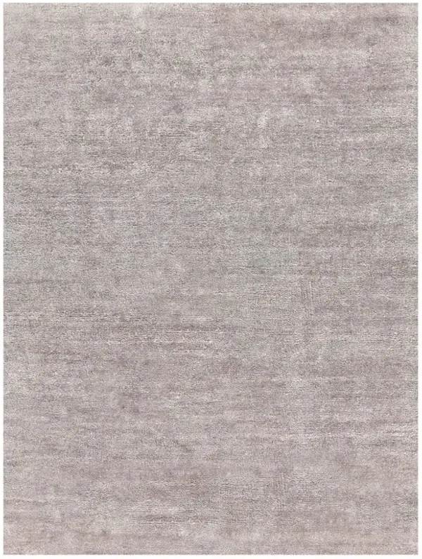 Celeste Modern Classic Light Silver Silk Solid Hand Knotted Rug - Sample