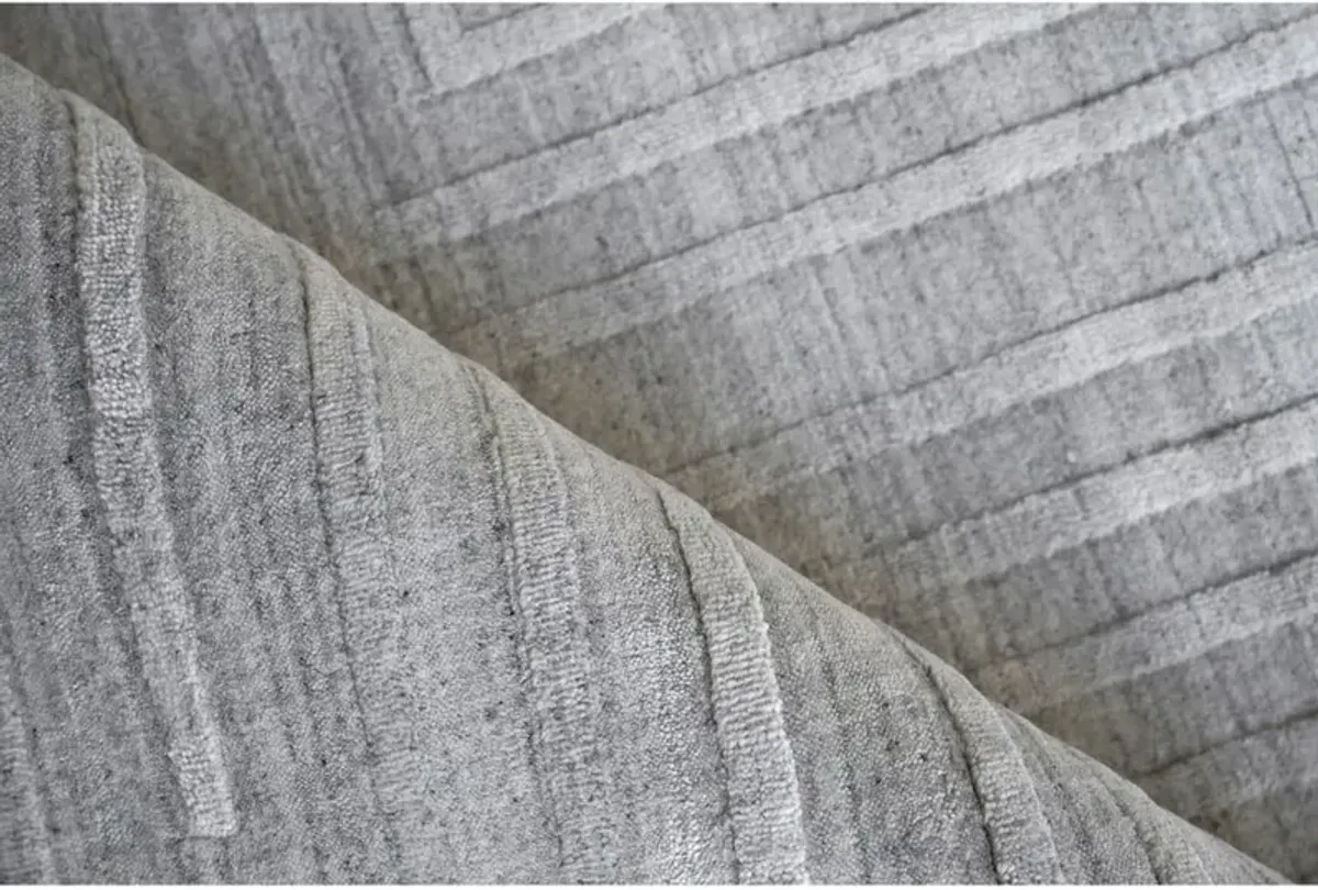 Aurora Modern Classic Light Grey Silk Textured Solid Rug - Sample