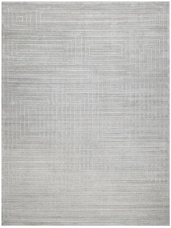 Aurora Modern Classic Light Grey Silk Textured Solid Rug - Sample