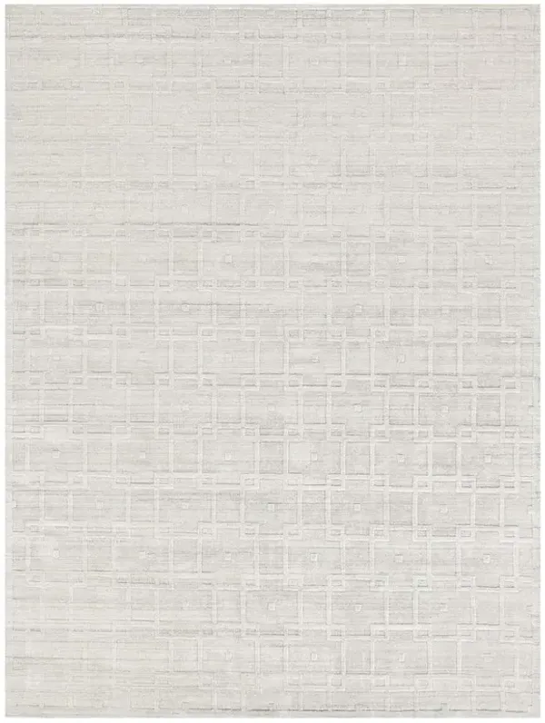 Aurora Modern White Wool Textured Solid Rug - Sample
