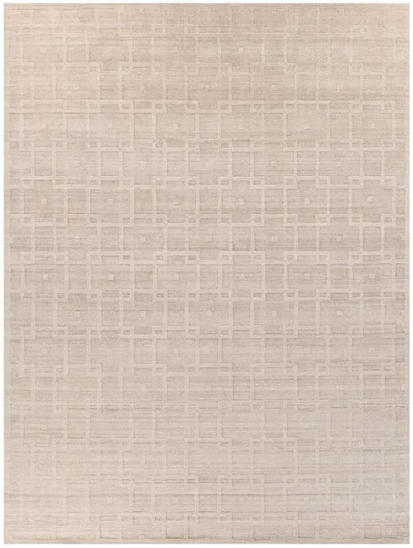 Aurora Modern Beige Wool Textured Solid Rug - Sample