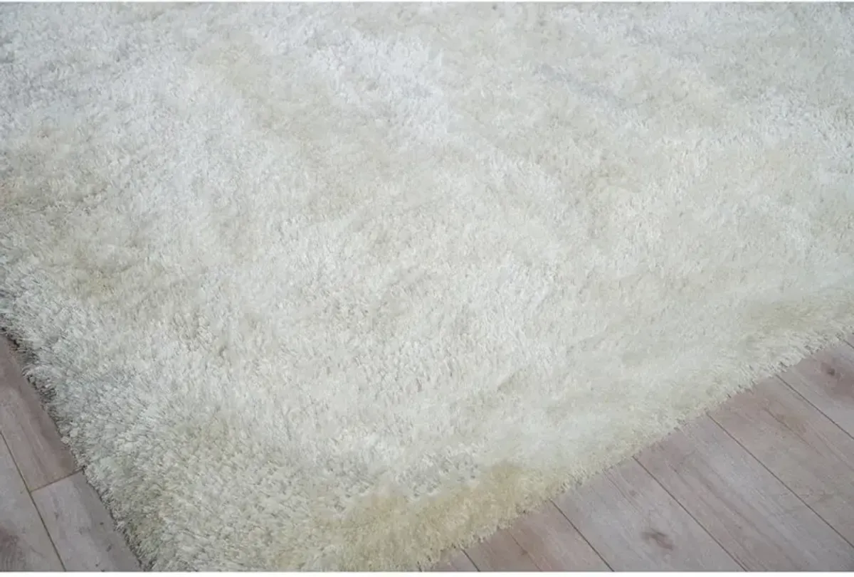 Matthias Modern Classic White Solid Shag Rug - Sample