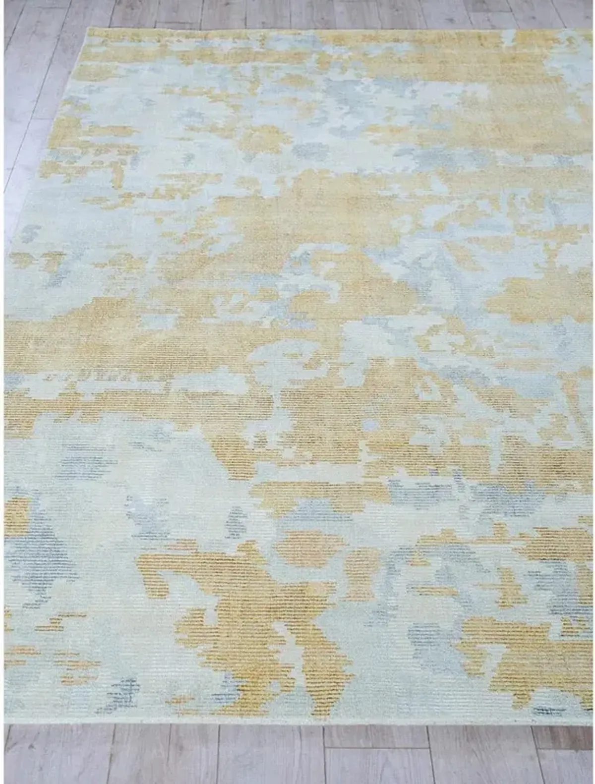 Elijah Modern Gold Wool Abstract Patterned Rug - Sample