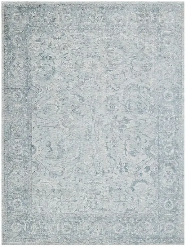Calla Global Bazaar Blue Wool Oushak Patterned Rug - Sample