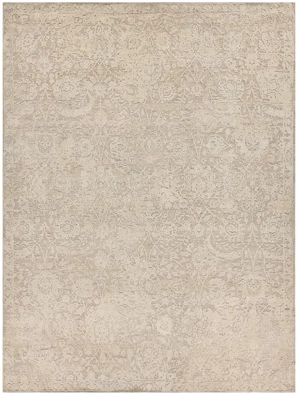 Miriam French Country Grey Wool Floral Patterned Hand Knotted Rug - Sample