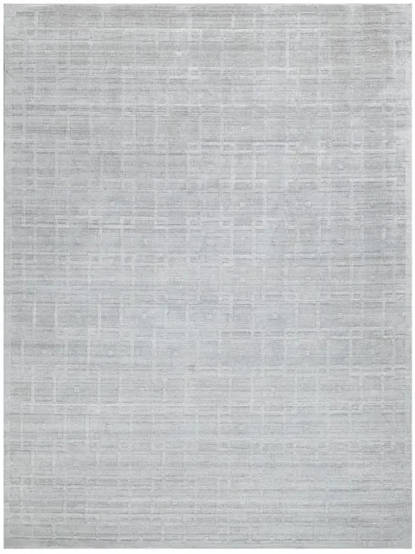 Aurora Modern Classic Light Silver Silk Textured Solid Rug - 6'x9'