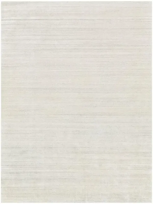 Seth Modern Cream Wool Bamboo Silk Solid Rug - 2'x3'