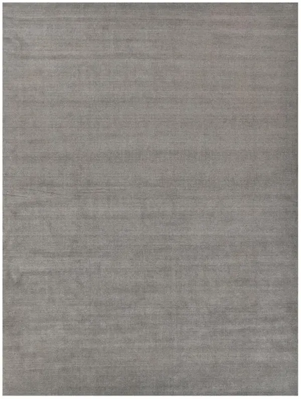Seth Modern Dark Taupe Wool Bamboo Silk Solid Rug - 2'x3'