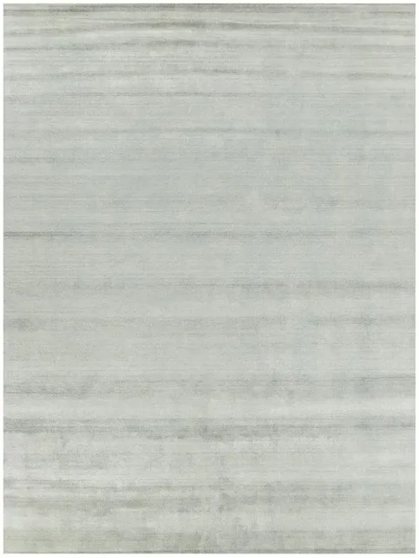 Seth Modern Light Green Wool Bamboo Silk Solid Rug - 2'x3'