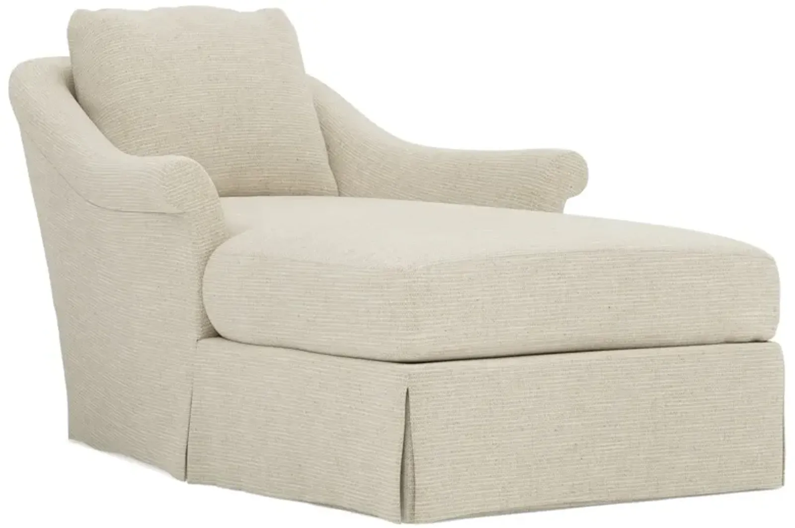 Amelie Warm Flax Skirted Chaise