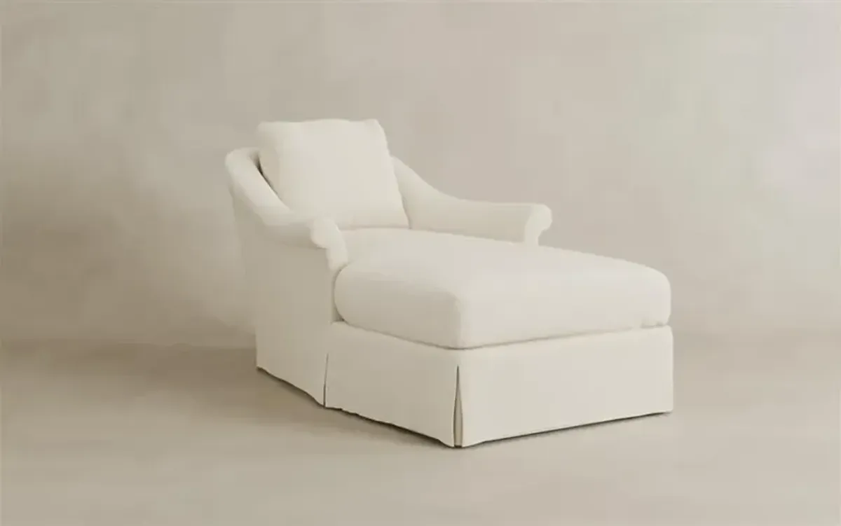 Amelie Honed Ivory Slipcovered Chaise