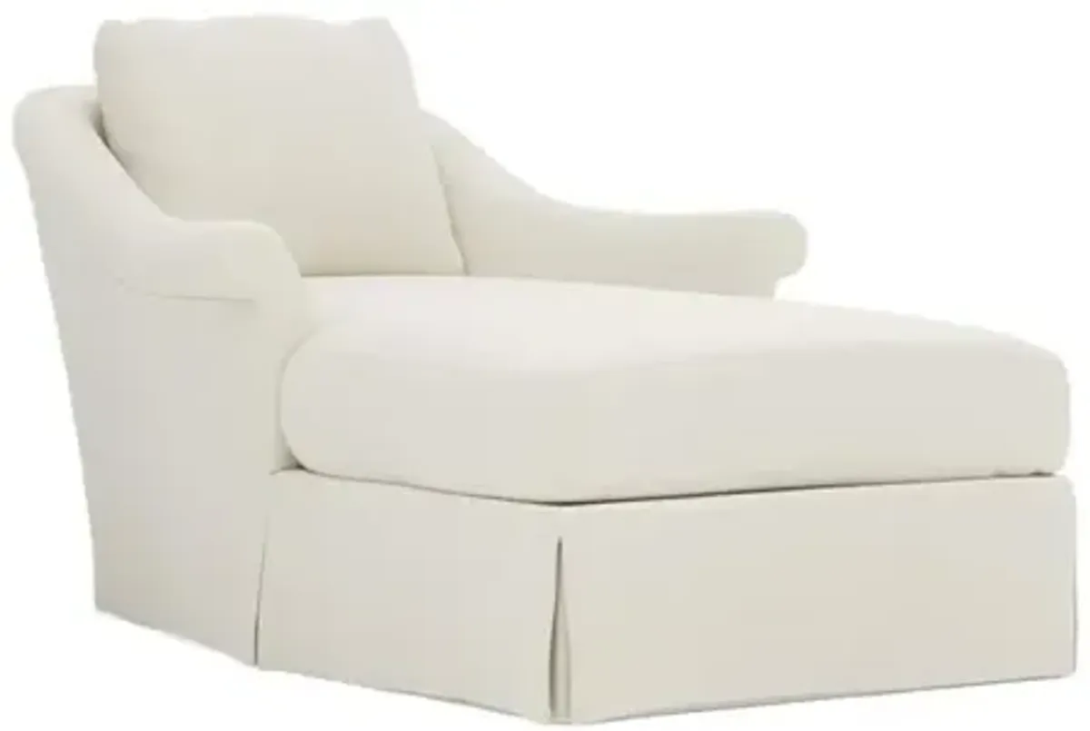 Amelie Honed Ivory Slipcovered Chaise