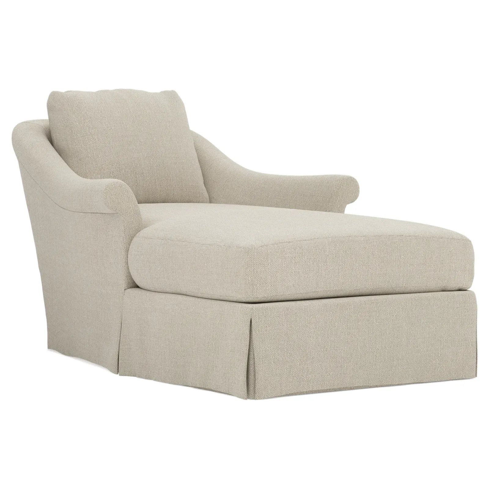 Amelie Stonewashed Oatmeal Skirted Chaise
