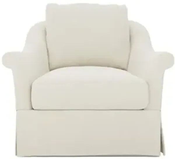 Amelie Honed Ivory Swivel Chair
