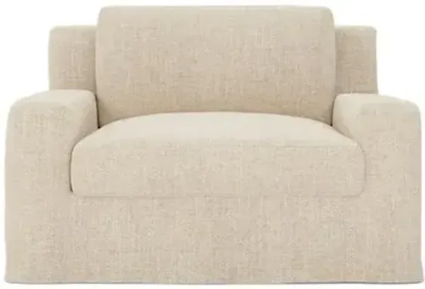 Henri Warm Oatmeal Chair and a Half