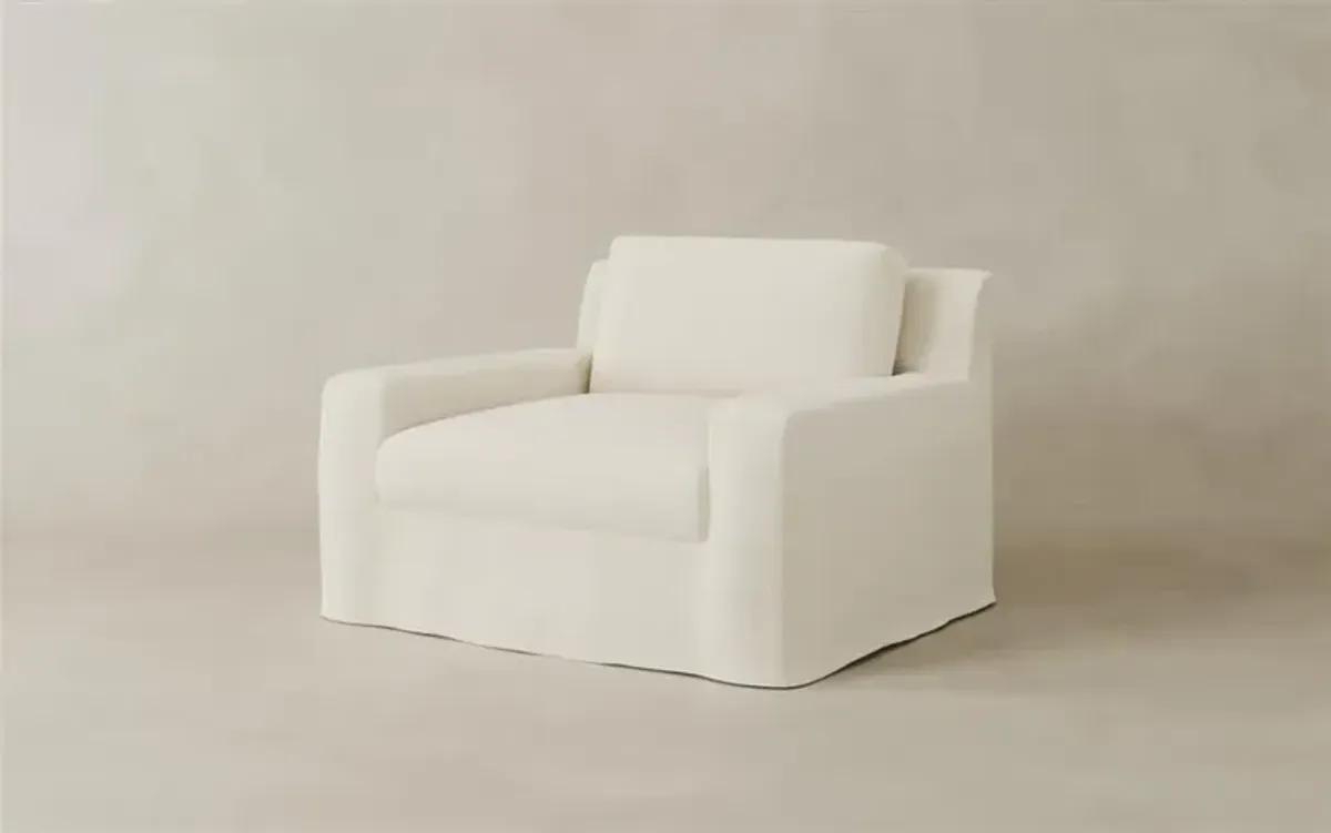 Henri Apricot Performance Slipcovered Chair and a Half