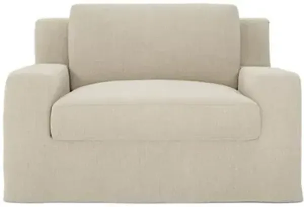 Henri Stonewashed Natural Chair and a Half