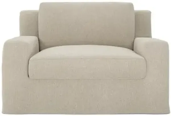 Henri Stonewashed Oatmeal Chair and a Half