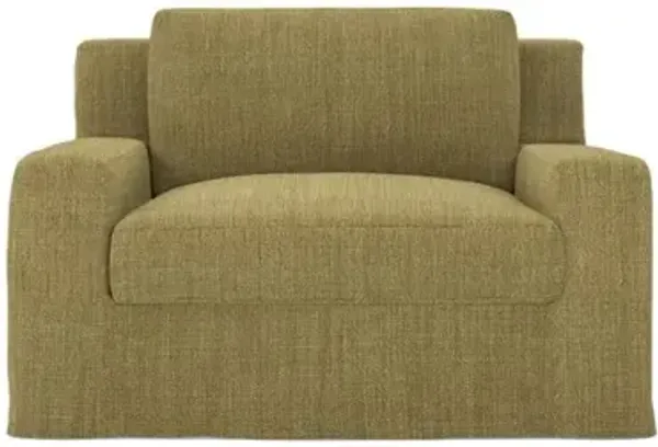 Henri Grass Slipcovered Chair and a Half