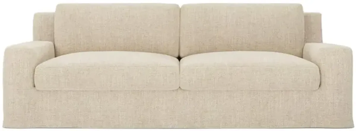 Henri Warm Oatmeal Slipcovered Sofa - 90"
