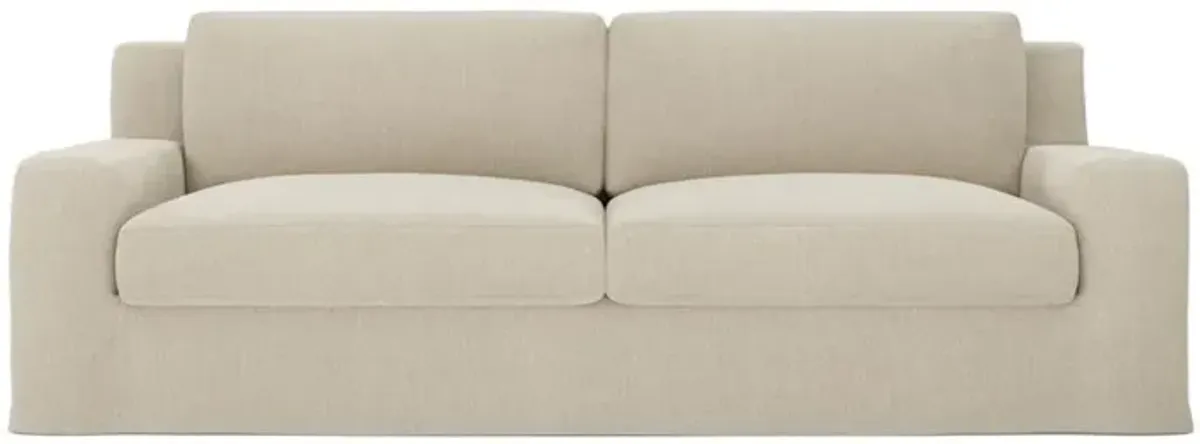 Henri Stonewashed Natural Slipcovered Sofa - 90"
